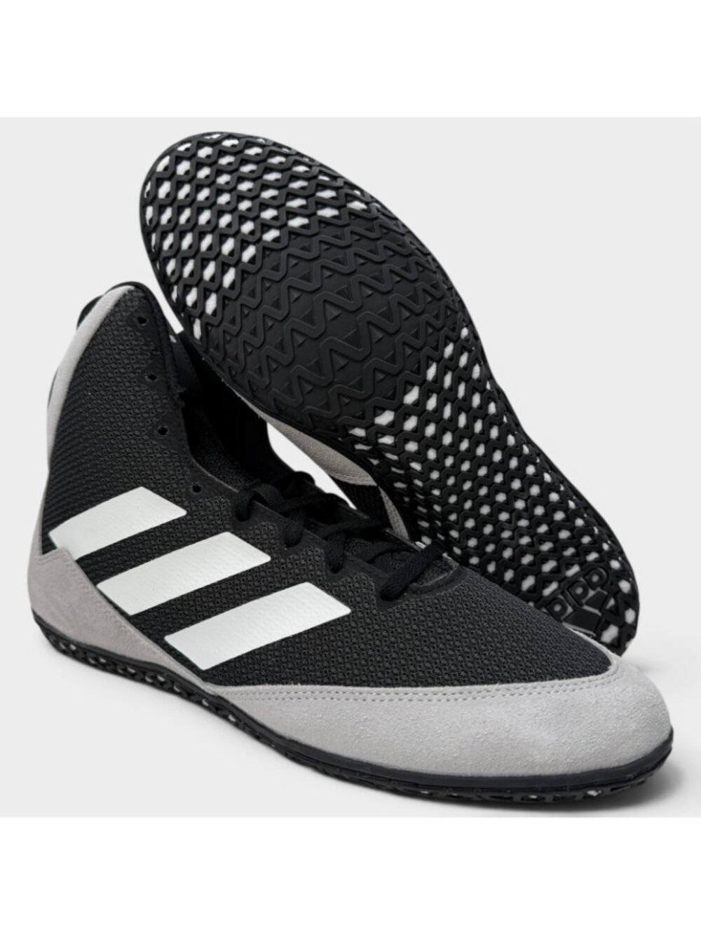 Adidas FZ5381 Mat Wizard 5 Gray White Black Lace-Up Wrestling Shoes Men's US 9.5 - Picture 9 of 13